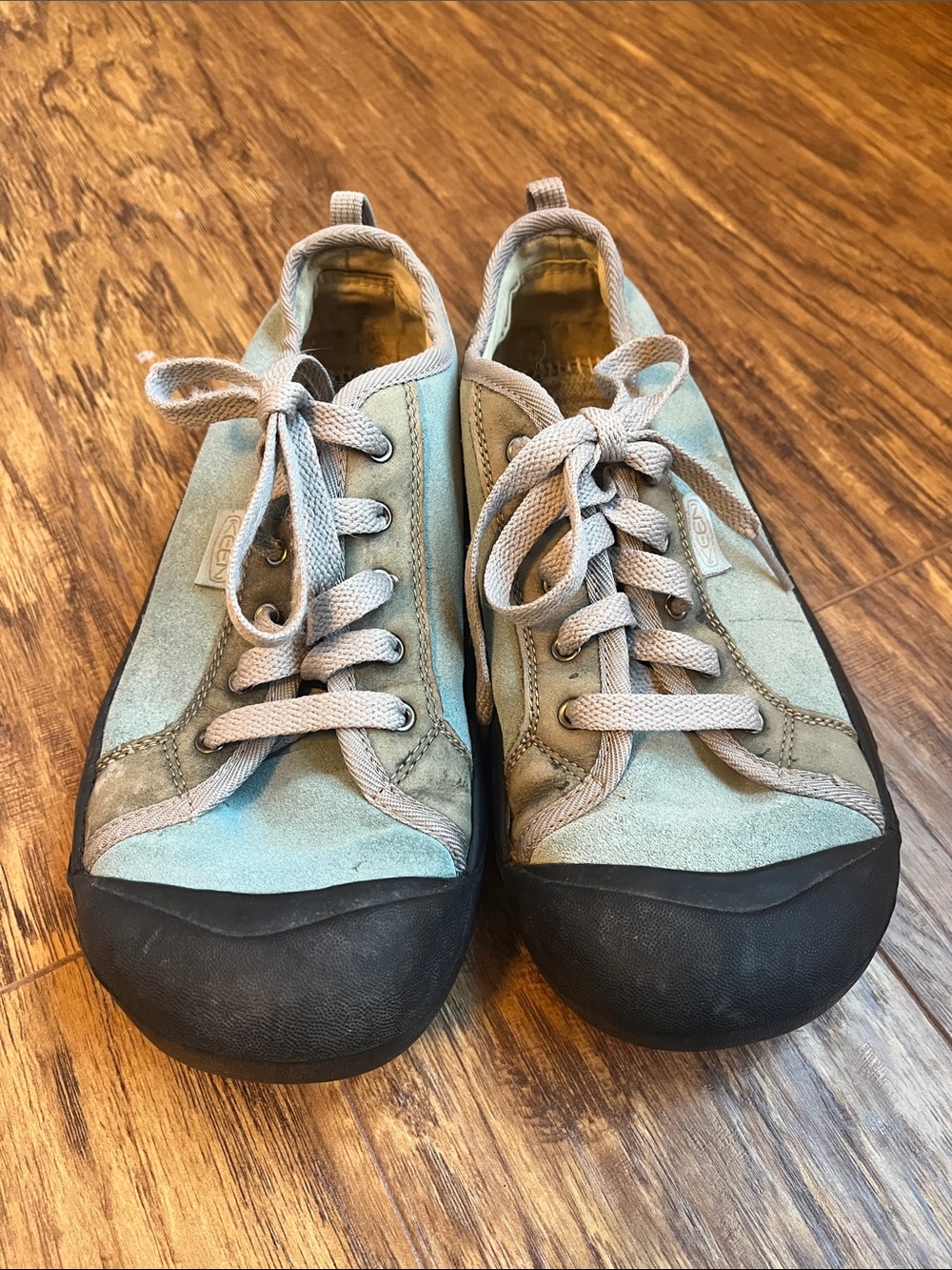 Keen Light Blue and Gray Suede Lace-Up Sneakers